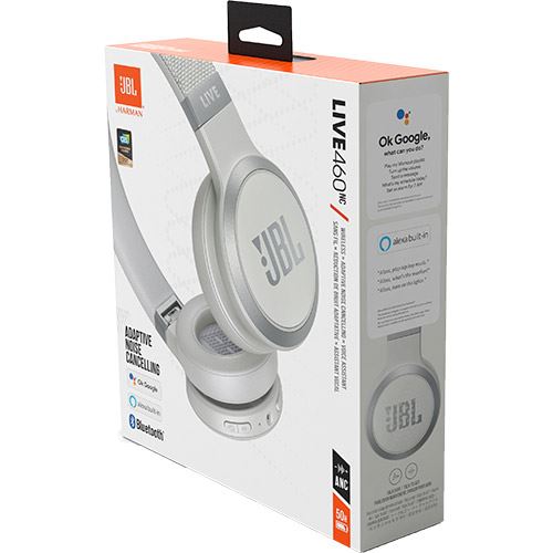 Auscultadores Noise Cancelling Bluetooth JBL Live 460NC - Branco Online