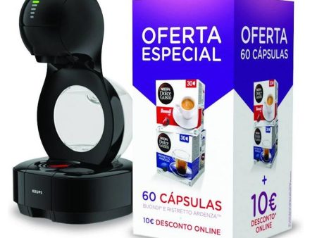 Máquina de Café Cápsulas Dolce Gusto Krups Lumio KP1308P12 Preta + 60 Cápsulas Sale