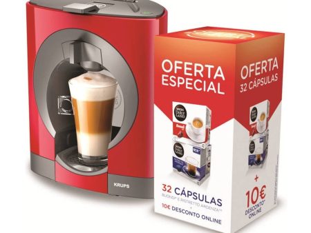 Máquina de Café Cápsulas Krups + 32 Cápsulas KP1105P6 Vermelha Online